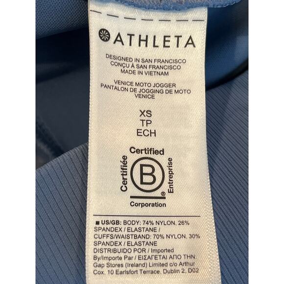 Athleta Venice Moto Jogger Light Blue Size XS Zip Pockets Pull On - Picture 7 of 9